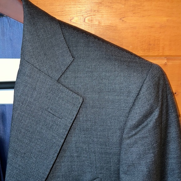 $499 SuitSupply Lazio slim fit charcoal gray Suit jacket VBC fabric 100% wool - Picture 5 of 11